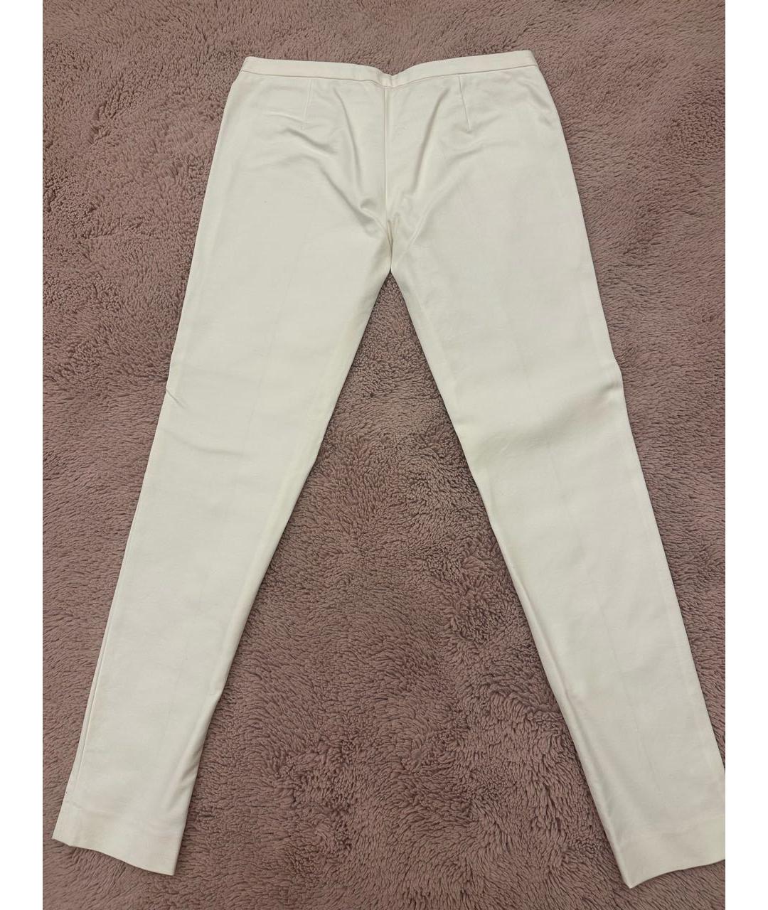 VERSACE COLLECTION Белые хлопко-эластановые брюки узкие, фото 2