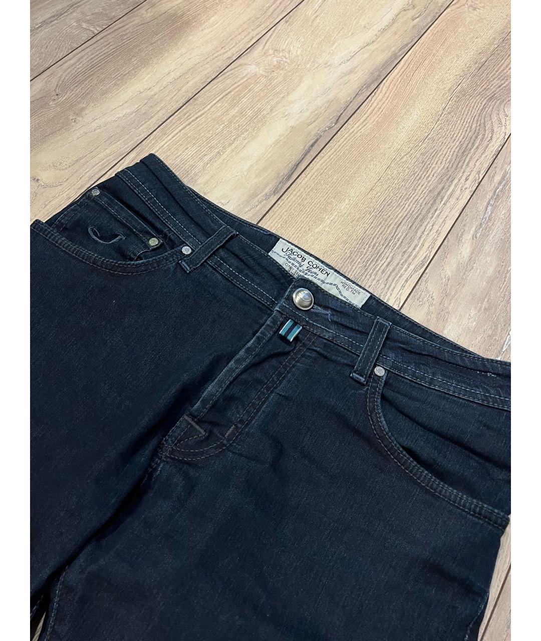 JACOB COHEN Темно-синие хлопко-полиэстеровые джинсы скинни, фото 2