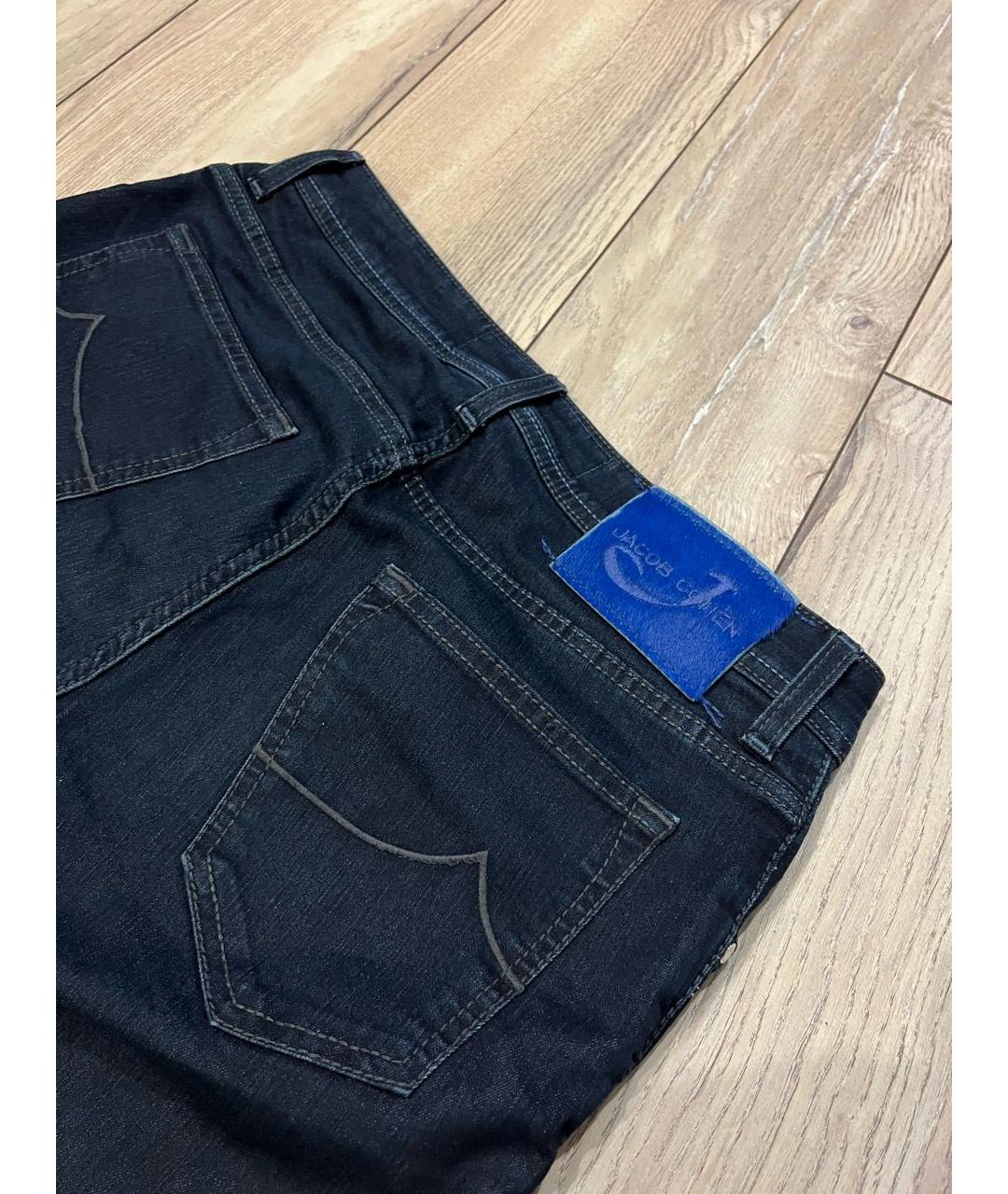 JACOB COHEN Темно-синие хлопко-полиэстеровые джинсы скинни, фото 3