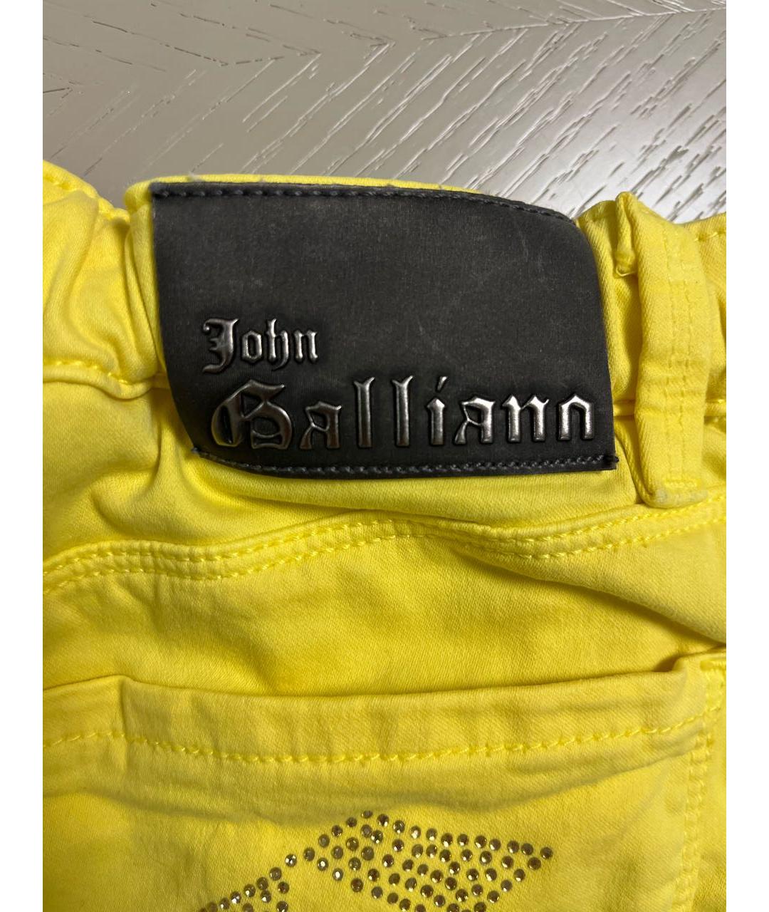 JOHN GALLIANO KIDS Желтая хлопковая юбка, фото 3