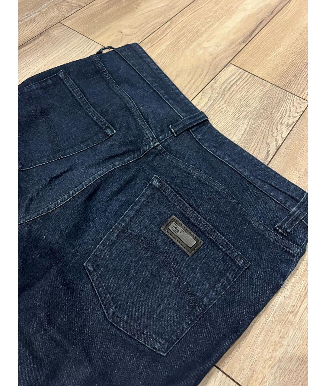 ARMANI COLLEZIONI Синие хлопковые джинсы скинни, фото 4