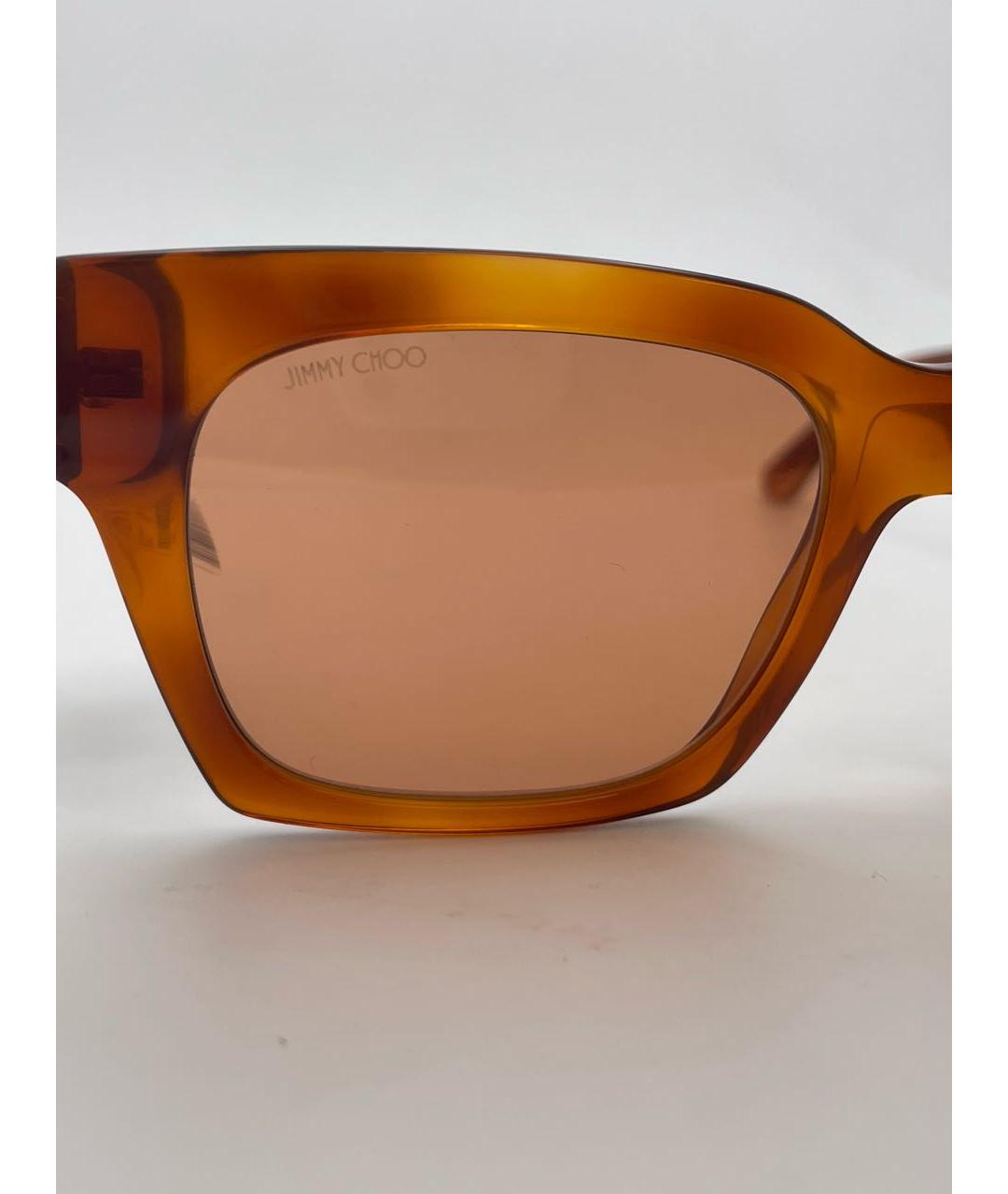 JIMMY CHOO Оранжевое пластиковые солнцезащитные очки, фото 4