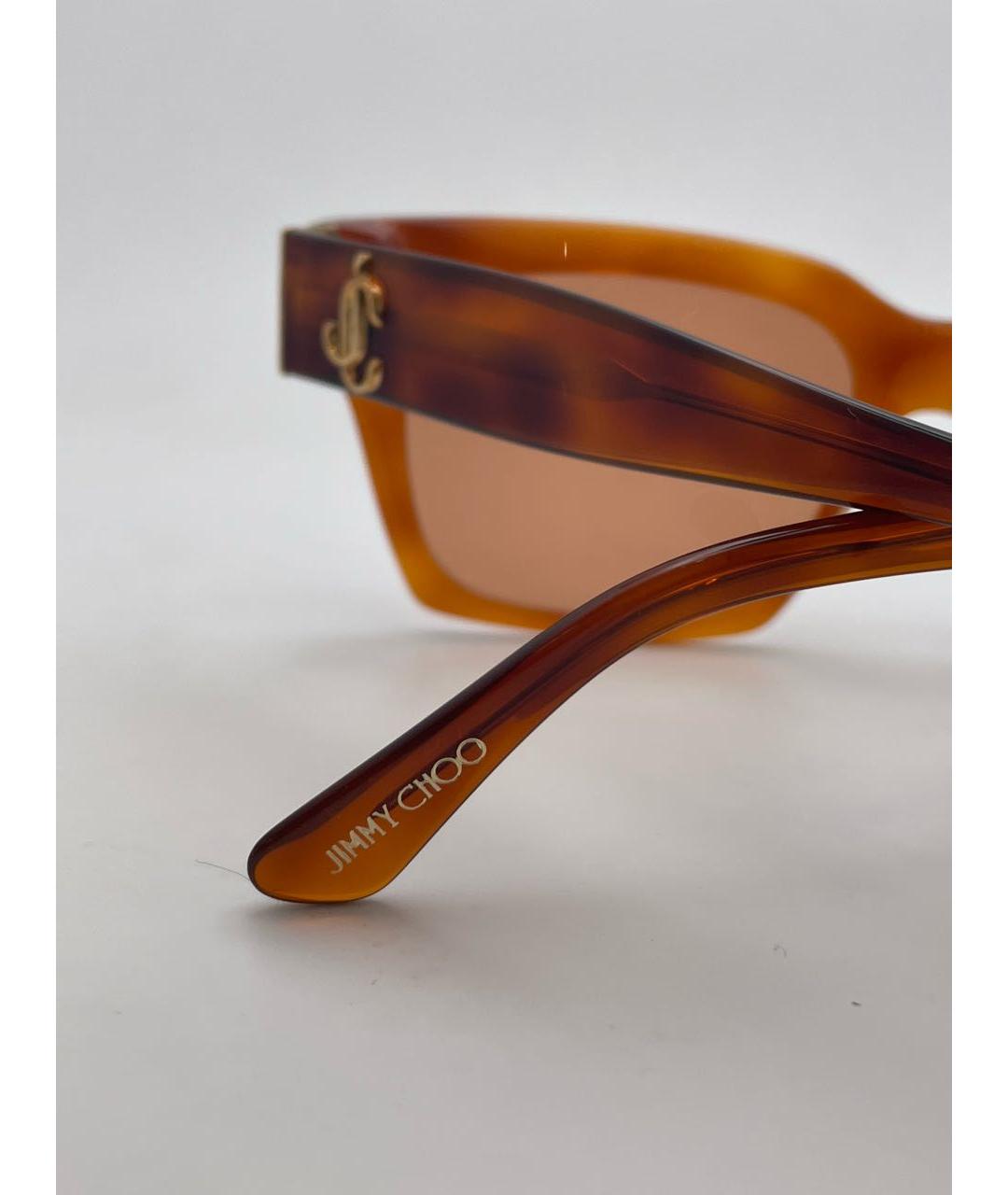 JIMMY CHOO Оранжевое пластиковые солнцезащитные очки, фото 7