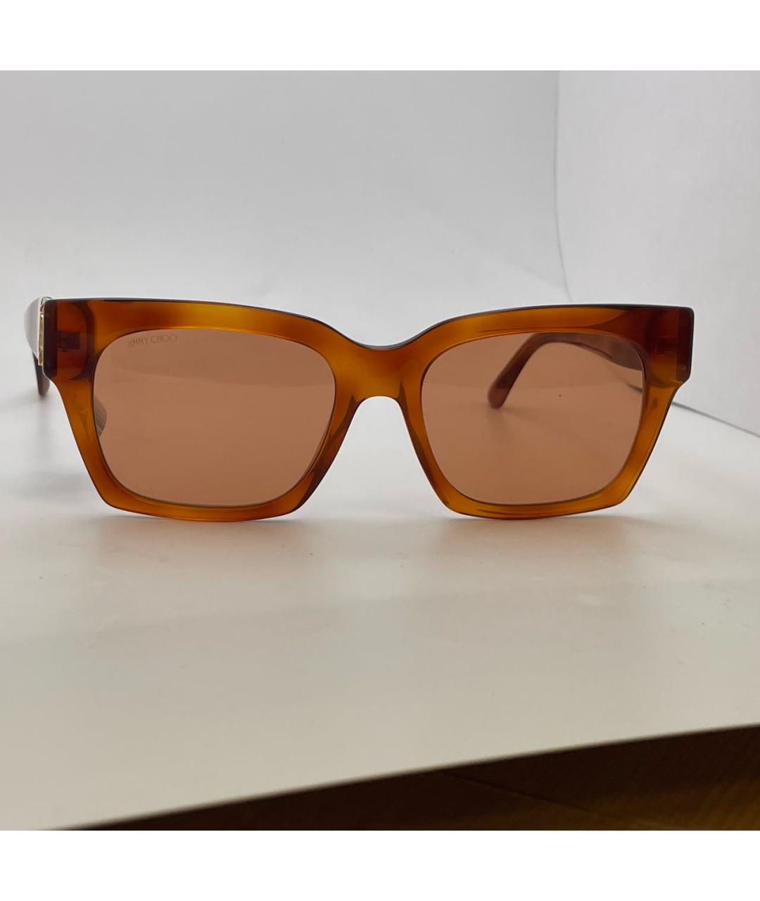 JIMMY CHOO Оранжевое пластиковые солнцезащитные очки, фото 5
