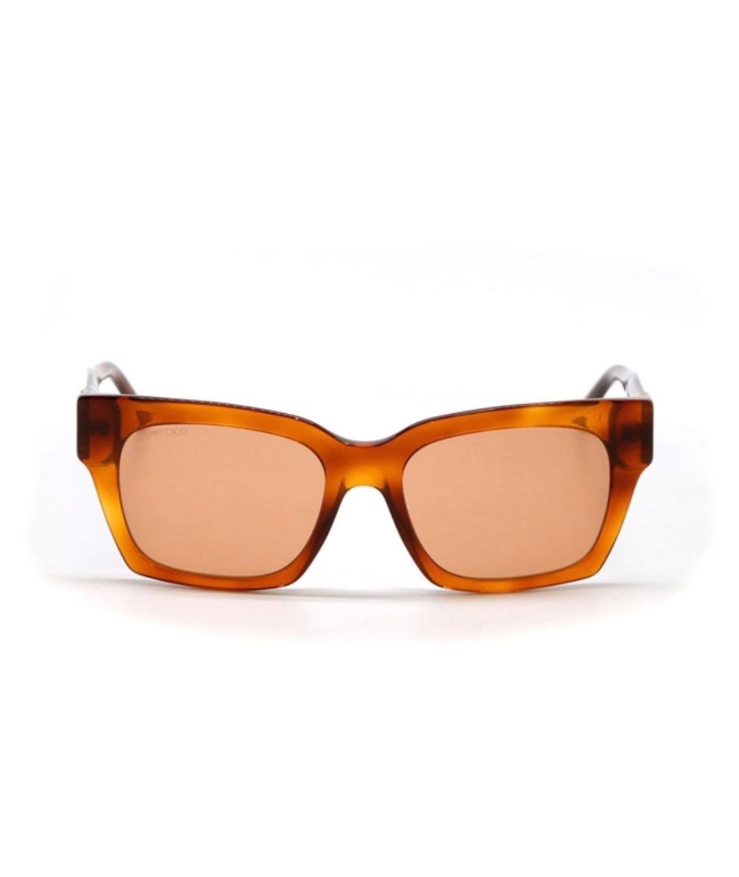 JIMMY CHOO Оранжевое пластиковые солнцезащитные очки, фото 9