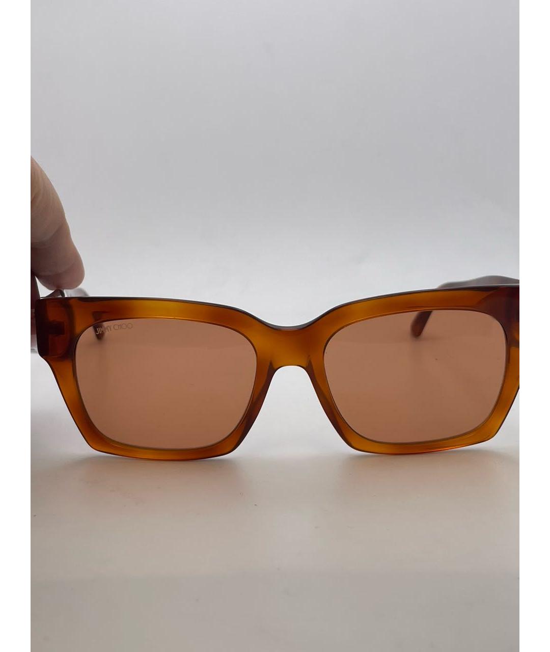 JIMMY CHOO Оранжевое пластиковые солнцезащитные очки, фото 8