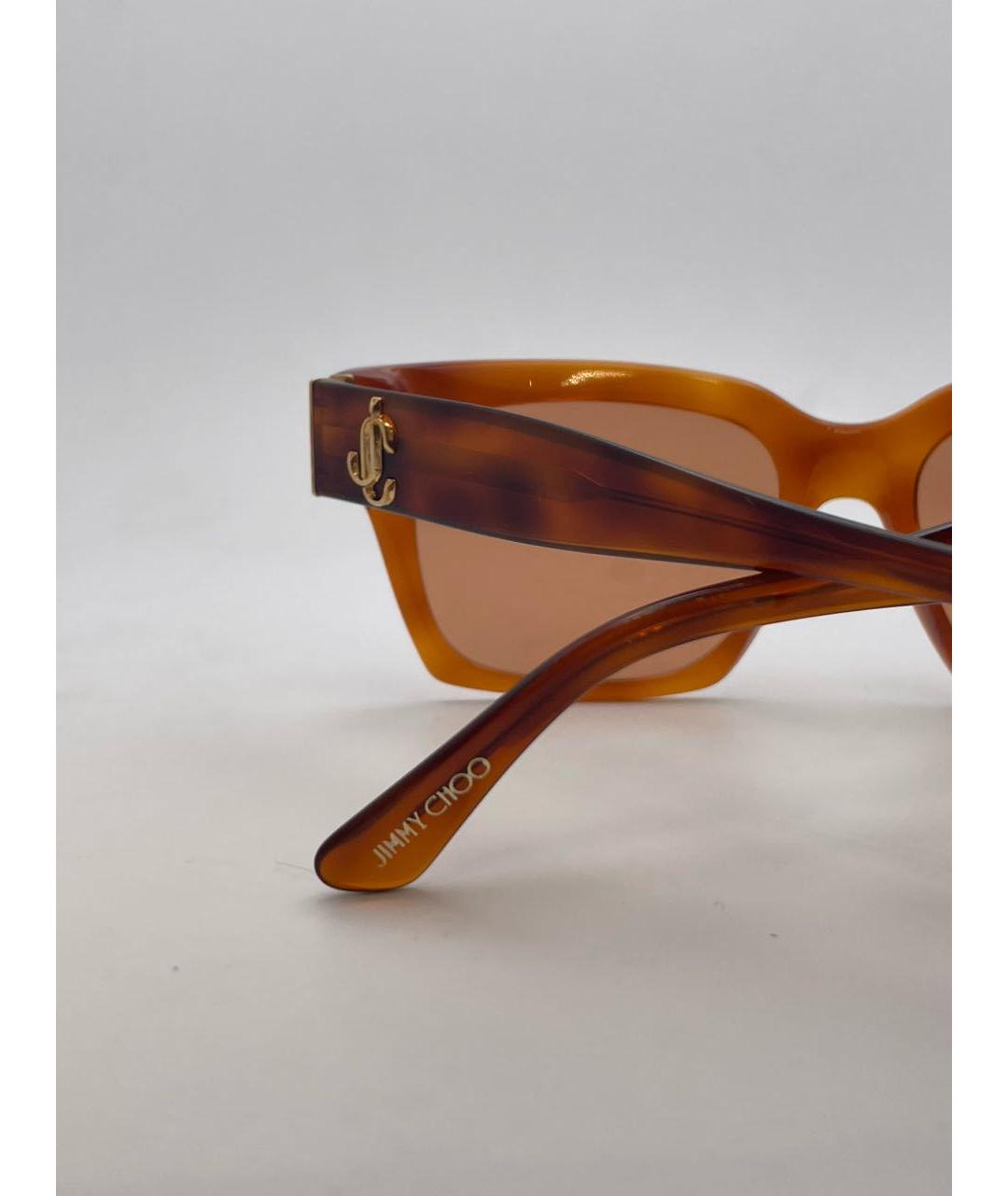 JIMMY CHOO Оранжевое пластиковые солнцезащитные очки, фото 3