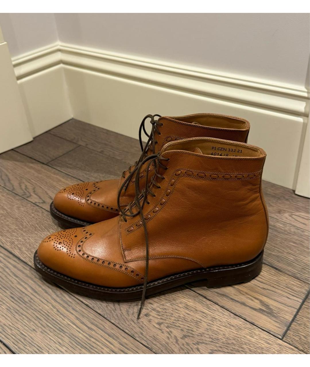J.M. WESTON Оранжевое кожаные высокие ботинки, фото 3