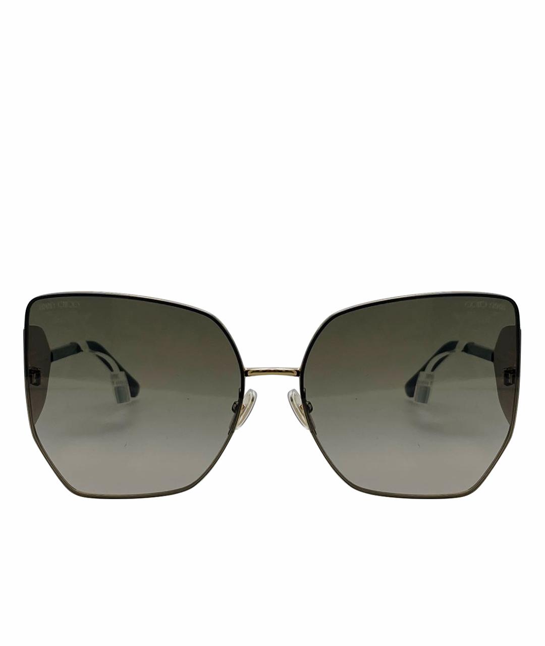 JIMMY CHOO Коричневые металлические солнцезащитные очки, фото 1
