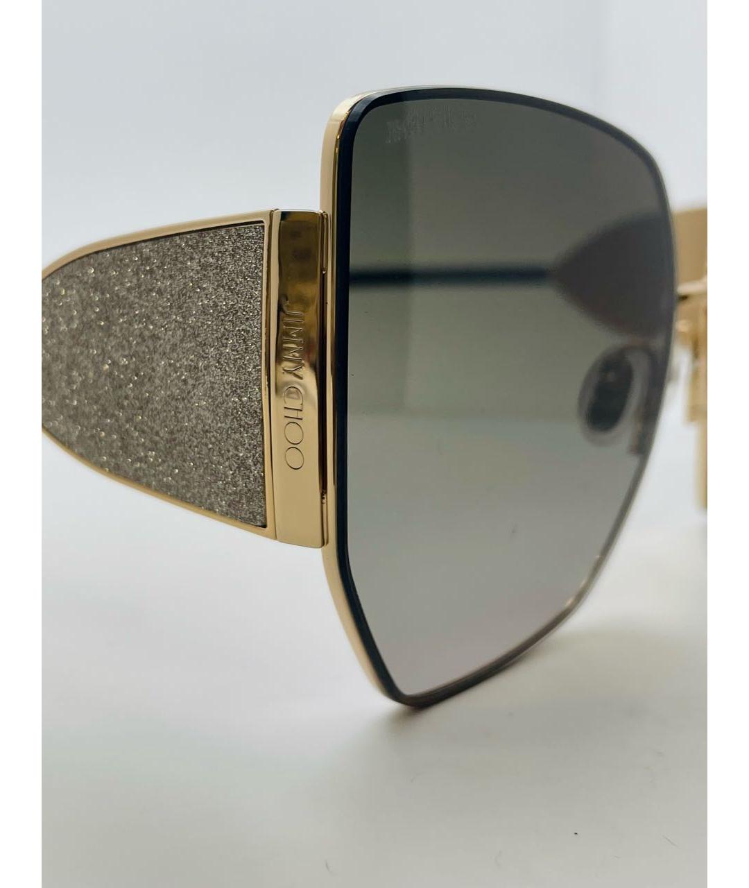 JIMMY CHOO Коричневые металлические солнцезащитные очки, фото 4