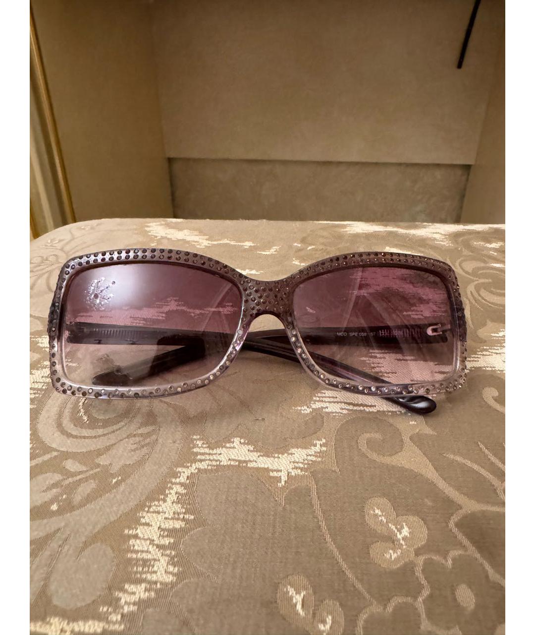 LA PERLA Фиолетовые пластиковые солнцезащитные очки, фото 5