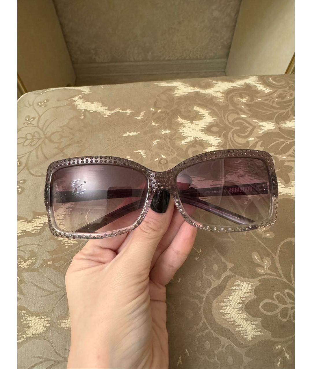 LA PERLA Фиолетовые пластиковые солнцезащитные очки, фото 2