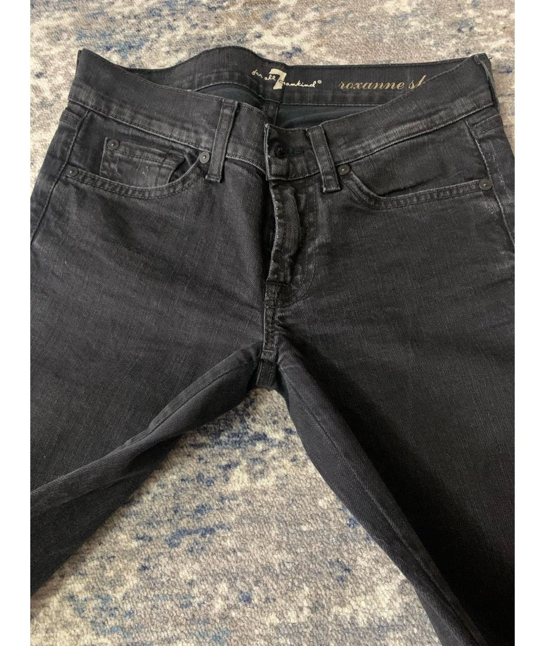 7 FOR ALL MANKIND Черные хлопковые джинсы слим, фото 6
