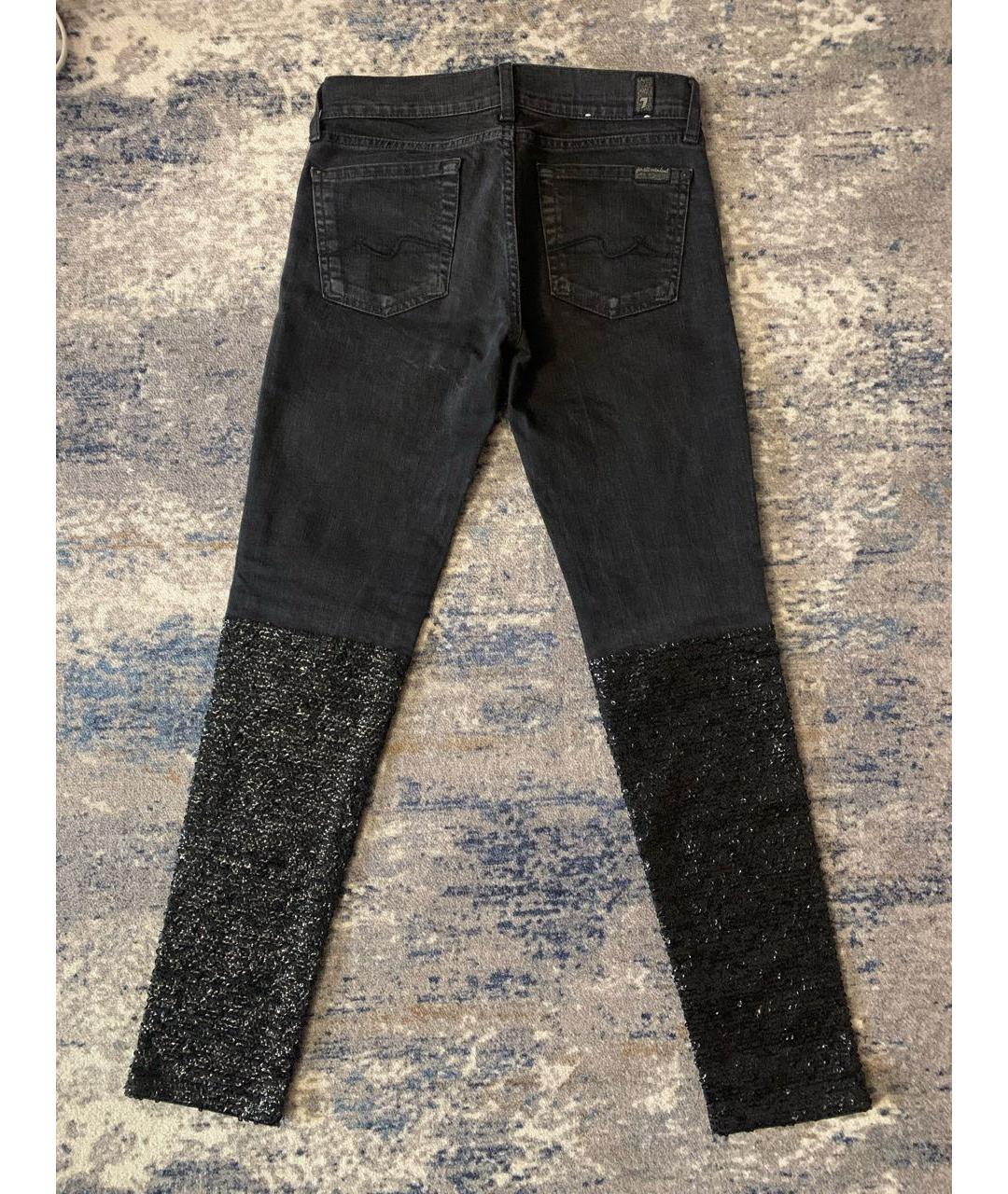 7 FOR ALL MANKIND Черные хлопковые джинсы слим, фото 2