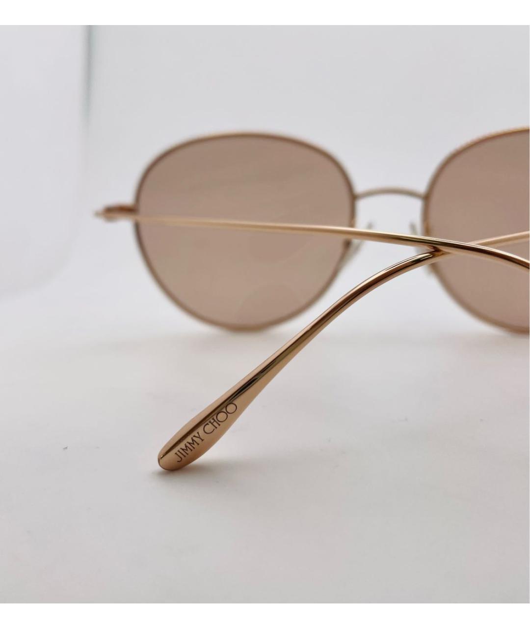 JIMMY CHOO Золотые металлические солнцезащитные очки, фото 5