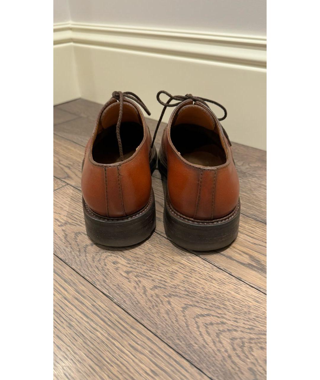 J.M. WESTON Коричневые кожаные низкие ботинки, фото 4