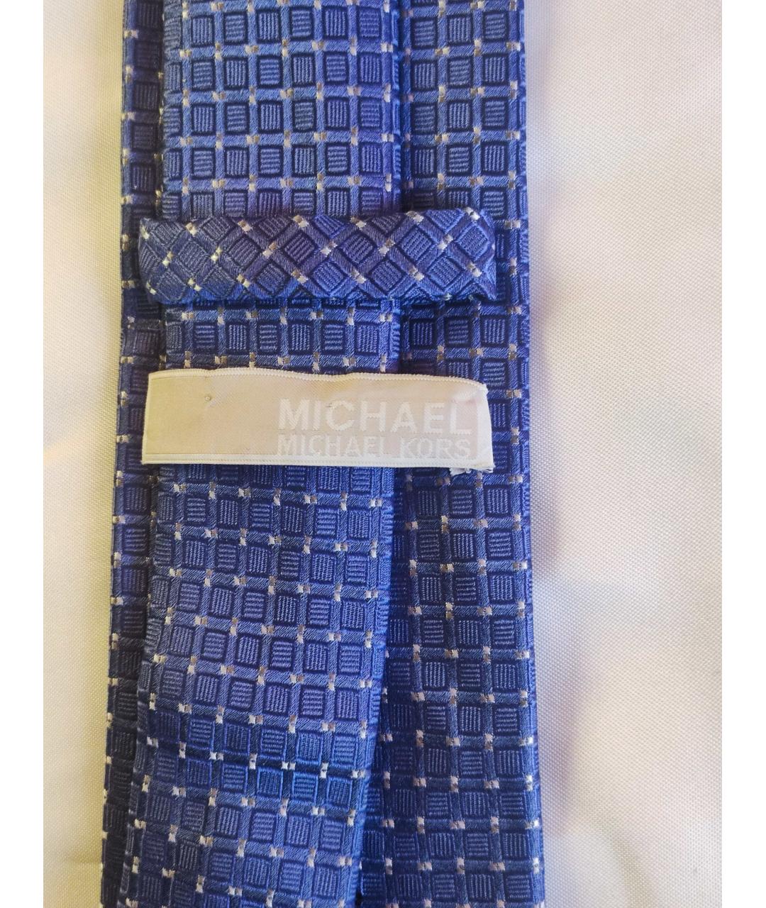 MICHAEL KORS Синий шелковый галстук, фото 5
