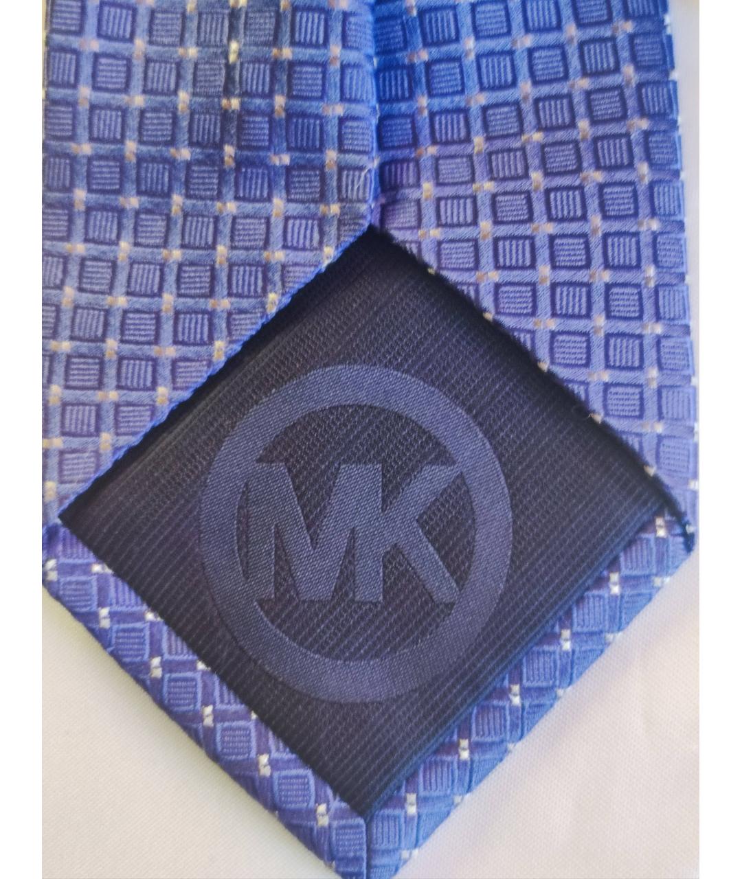 MICHAEL KORS Синий шелковый галстук, фото 6