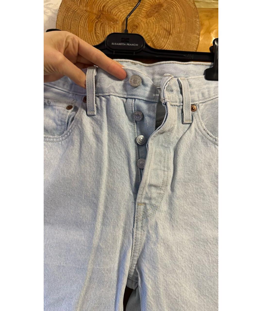 LEVI'S Голубые хлопковые прямые джинсы, фото 3