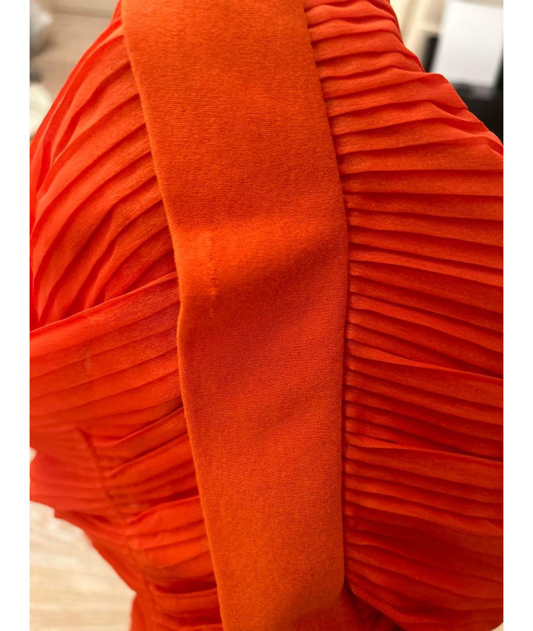 CHLOE Оранжевое шелковое повседневное платье, фото 5