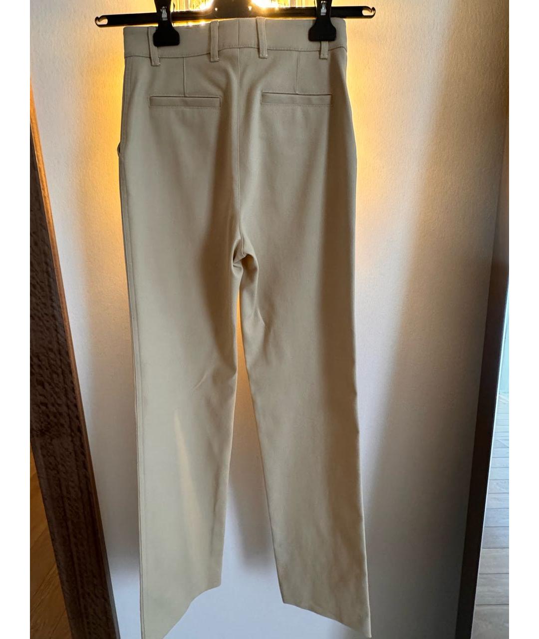LORO PIANA Бежевые хлопковые брюки узкие, фото 2