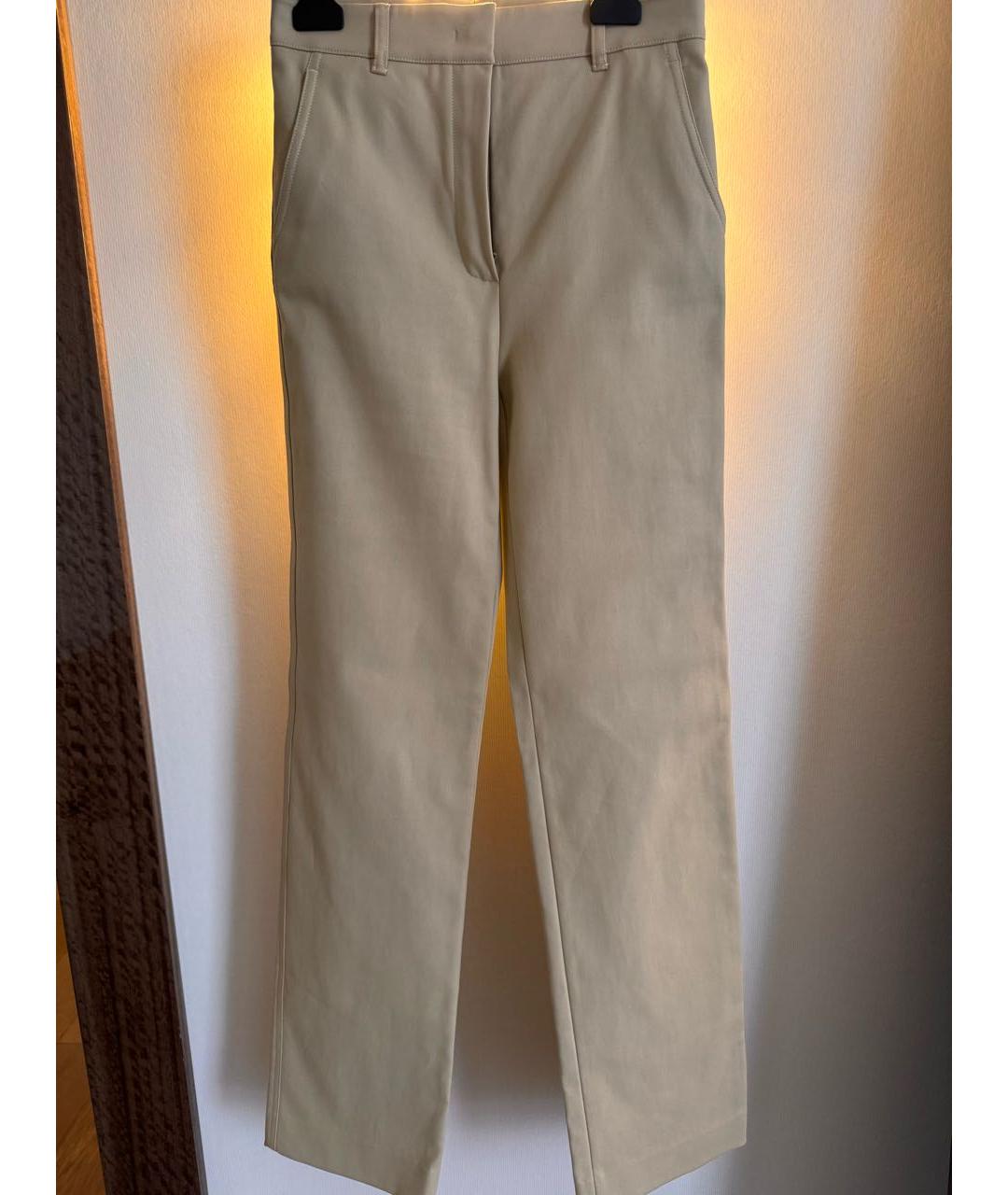 LORO PIANA Бежевые хлопковые брюки узкие, фото 4
