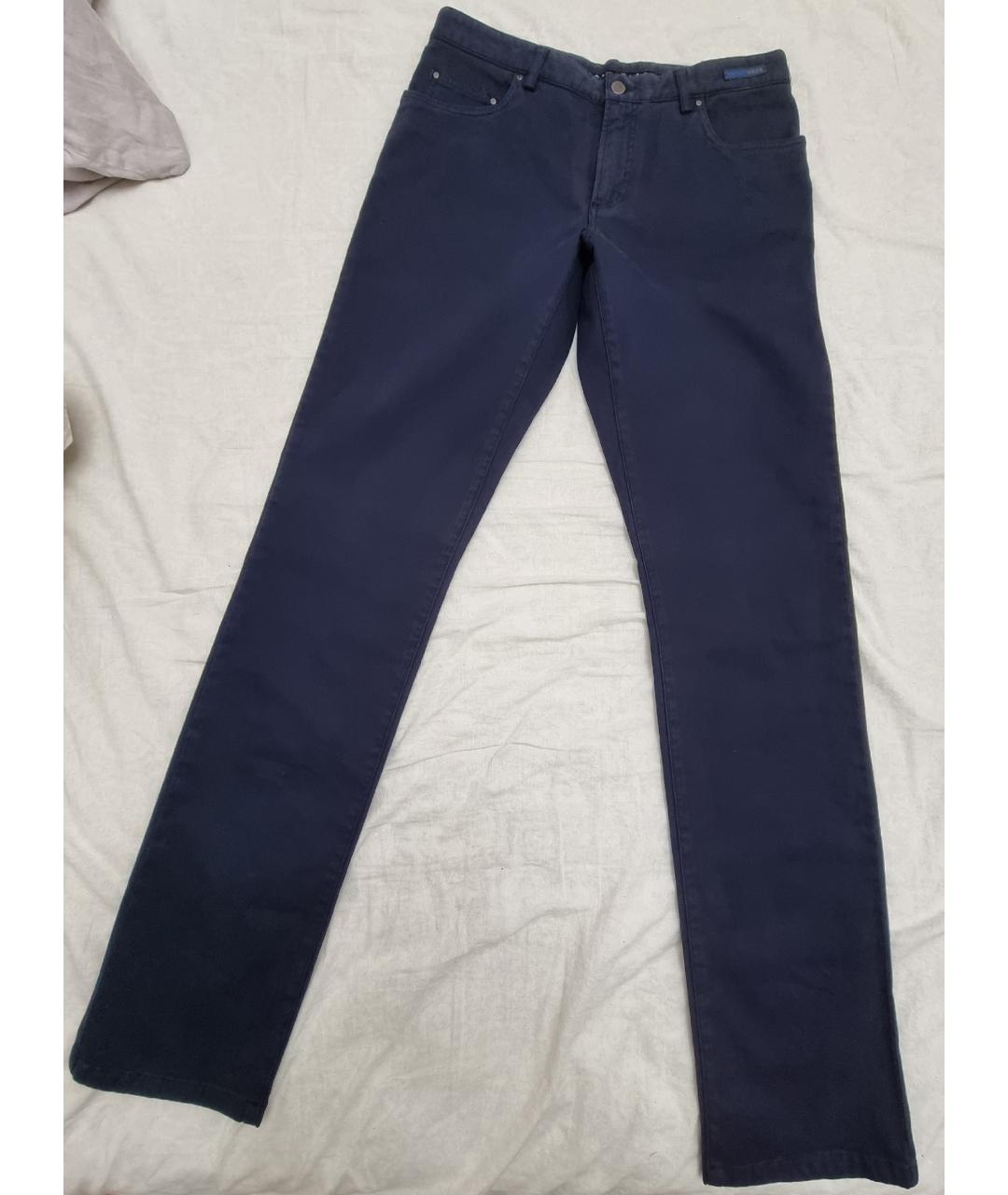 PAUL & SHARK Темно-синие хлопко-эластановые повседневные брюки, фото 8