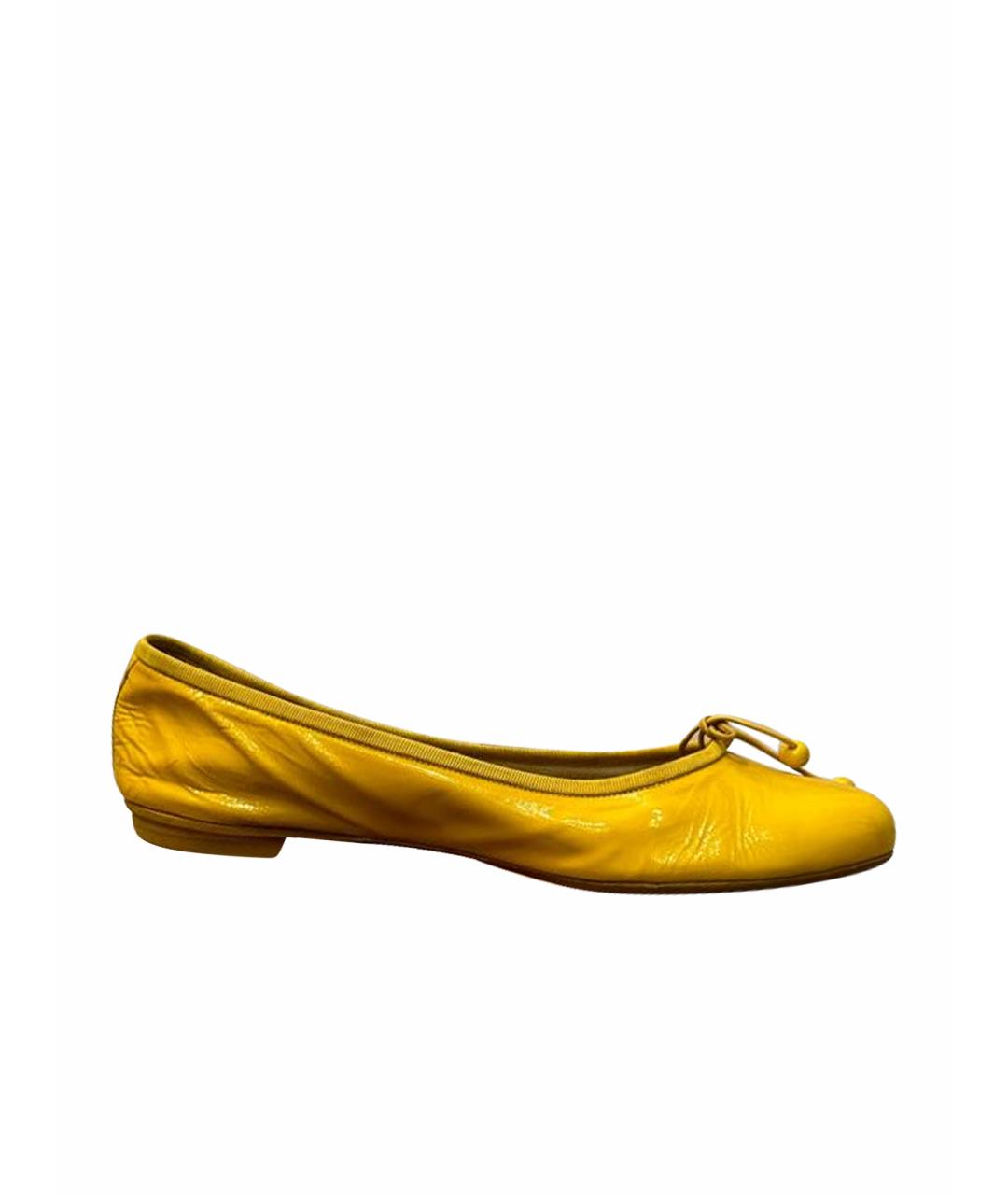 LOUIS VUITTON PRE-OWNED Желтые кожаные балетки, фото 1