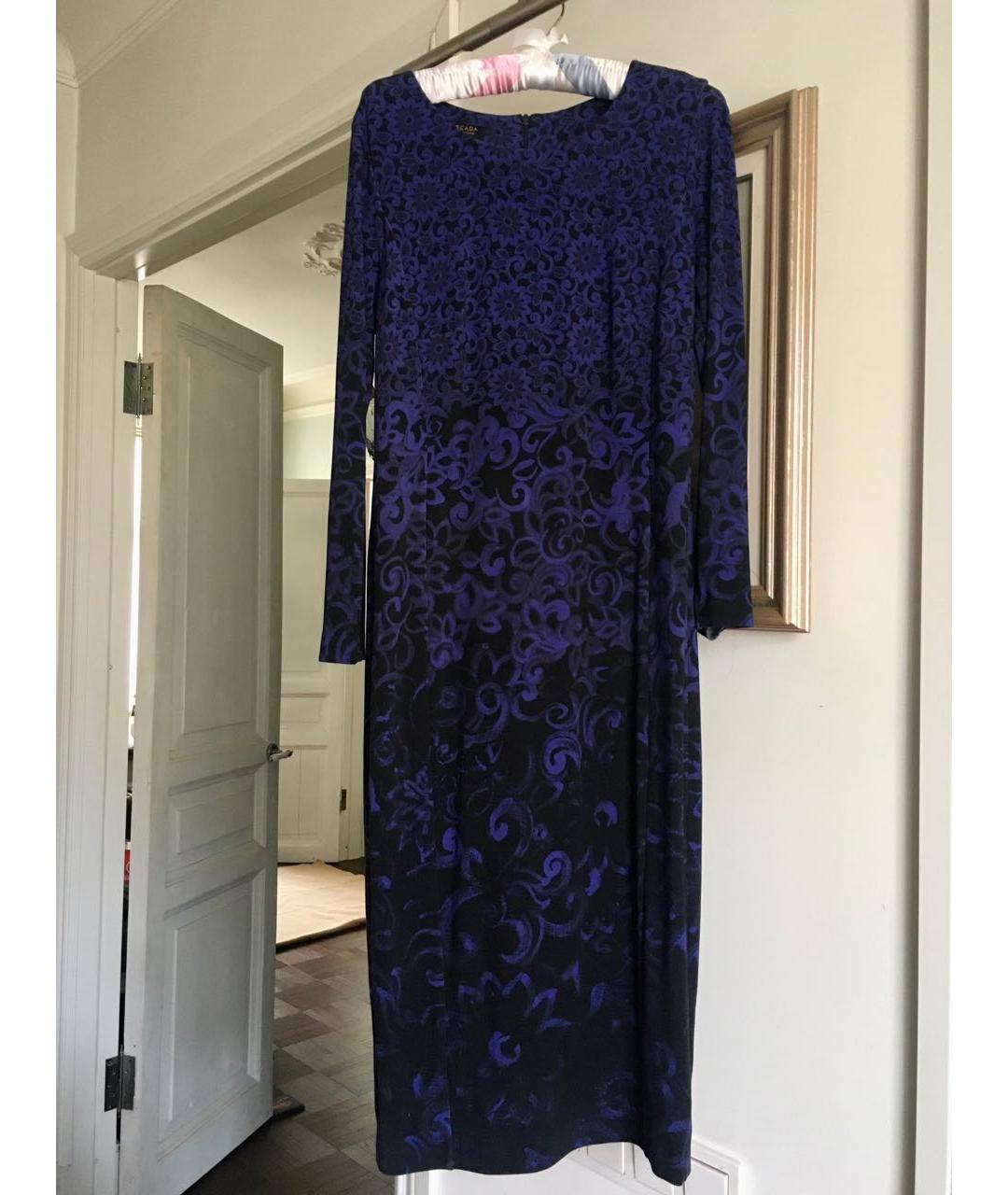 ESCADA Синее вискозное повседневное платье, фото 5