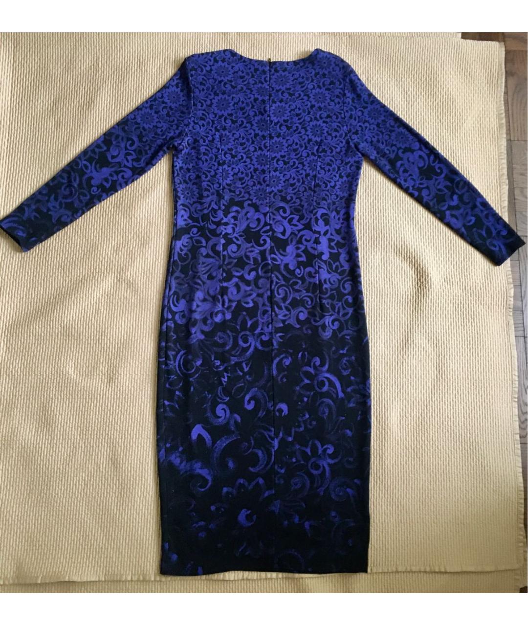 ESCADA Синее вискозное повседневное платье, фото 2