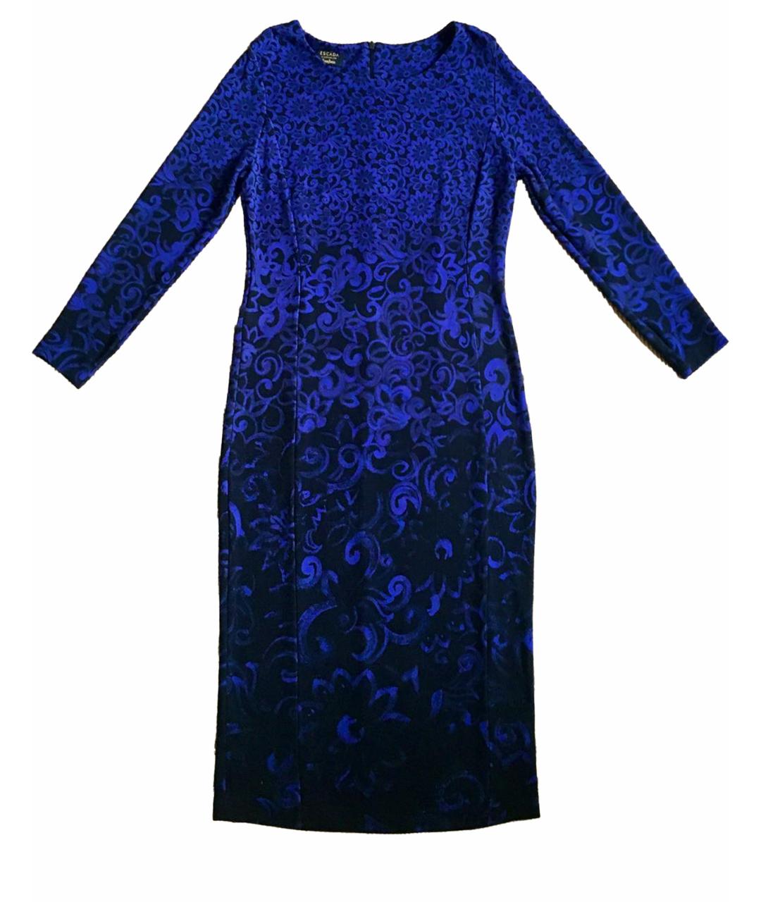 ESCADA Синее вискозное повседневное платье, фото 1