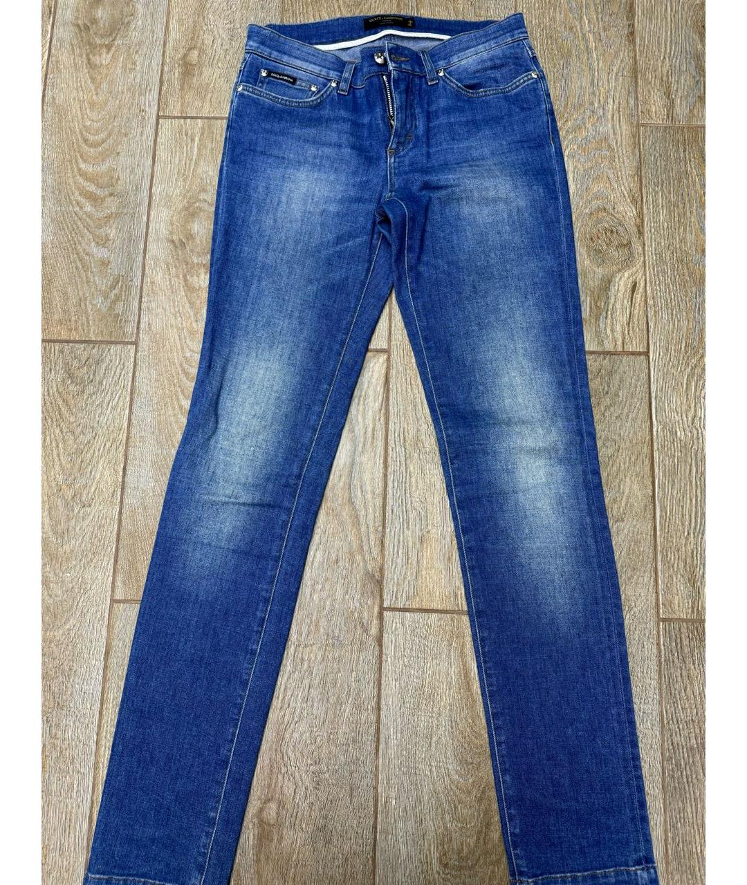 DOLCE&GABBANA Синие хлопко-эластановые джинсы слим, фото 9