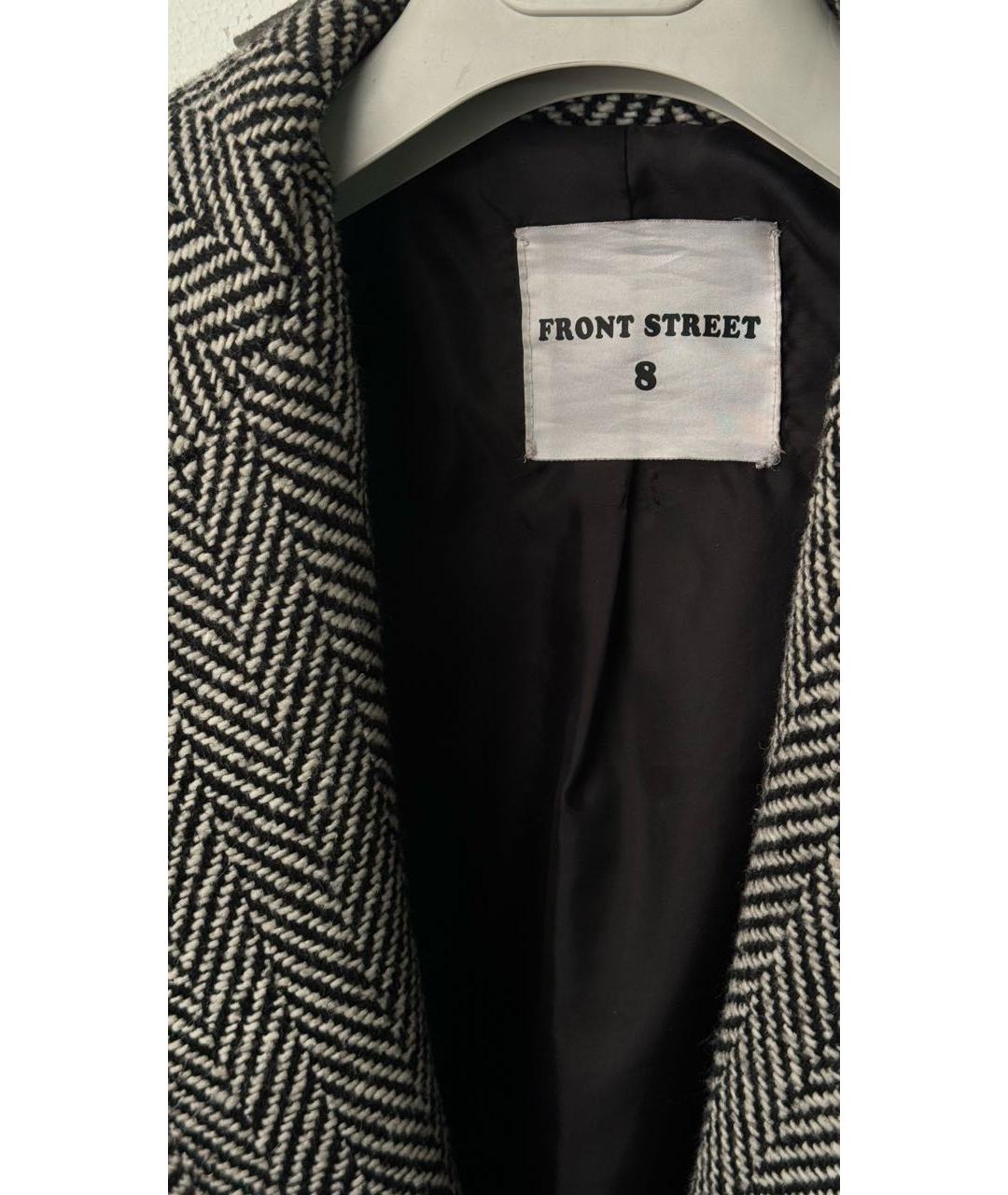 FRONT STREET Серое шерстяное пальто, фото 3