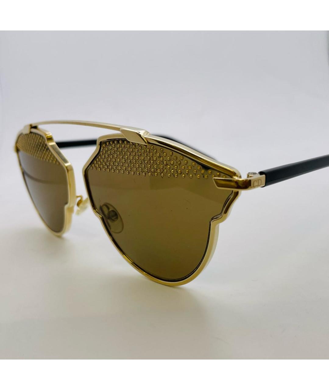 CHRISTIAN DIOR PRE-OWNED Золотые металлические солнцезащитные очки, фото 6