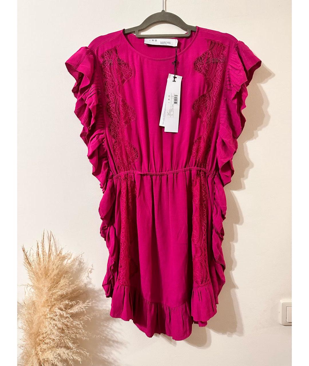 IRO Розовое вискозное повседневное платье, фото 2