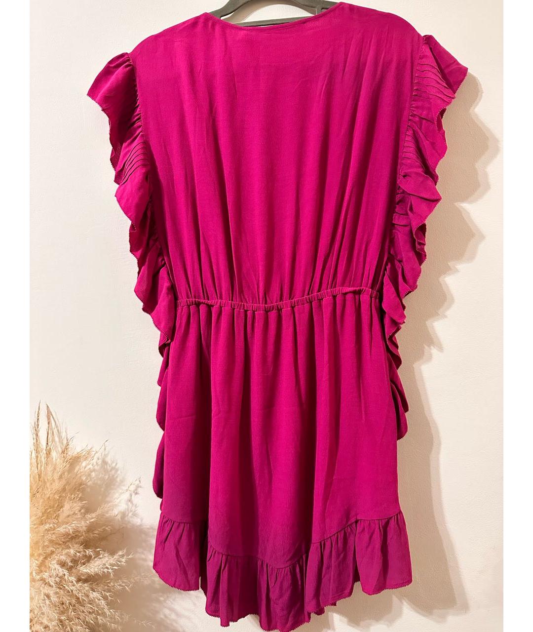 IRO Розовое вискозное повседневное платье, фото 5