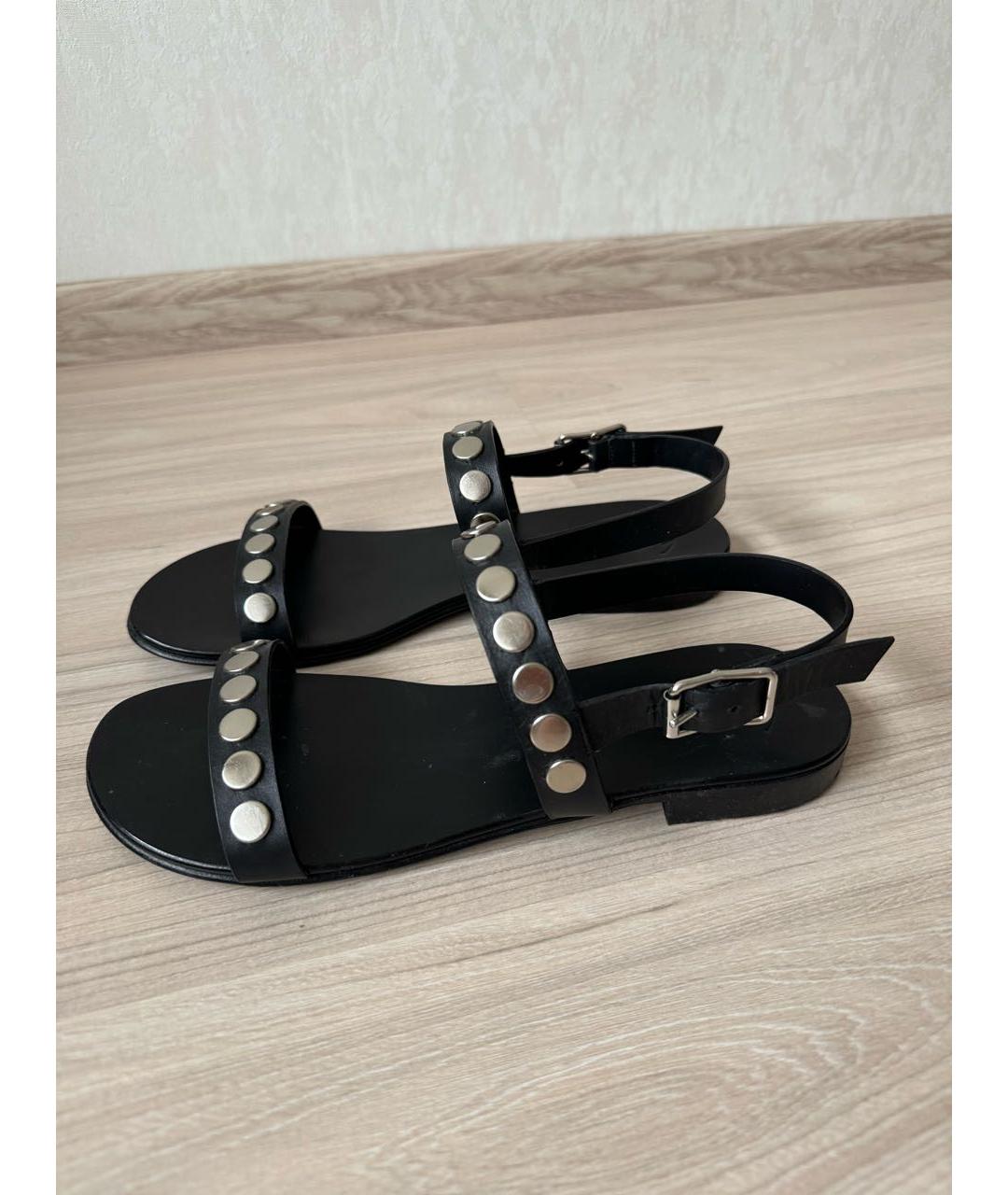 GIUSEPPE ZANOTTI DESIGN Черные кожаные сандалии, фото 3