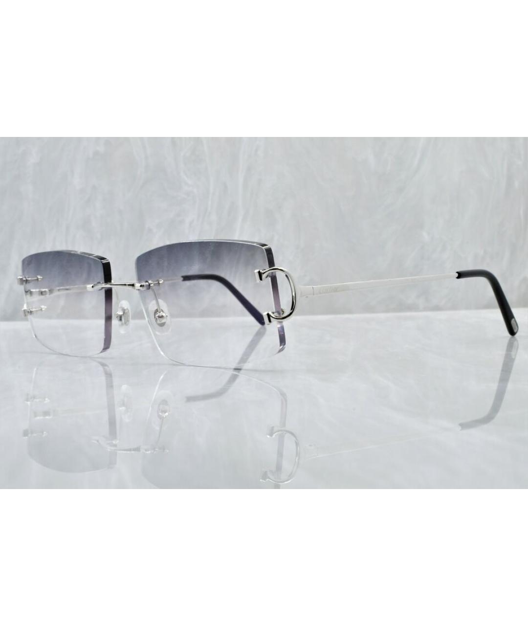 CARTIER Черные металлические солнцезащитные очки, фото 2