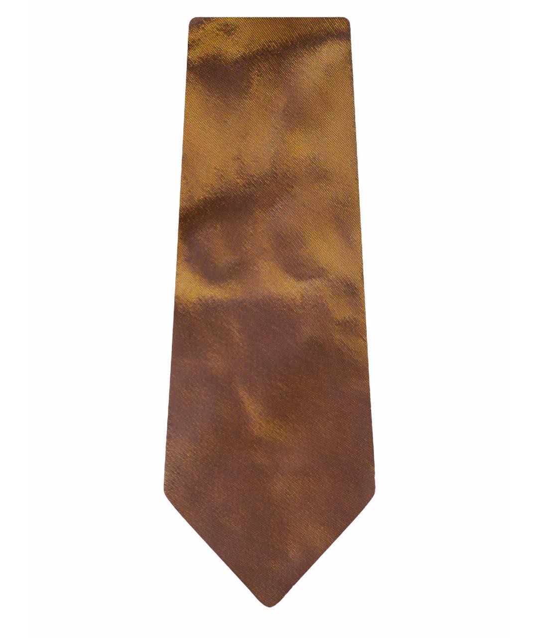 LES COPAINS Золотой шелковый галстук, фото 1