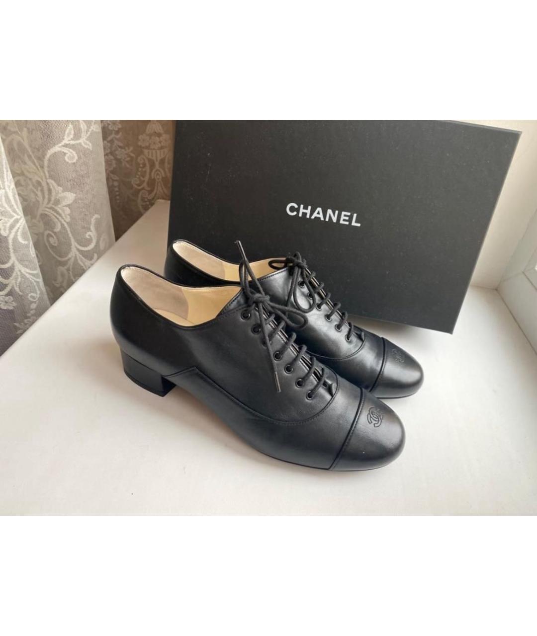 CHANEL PRE-OWNED Черные кожаные ботинки, фото 4