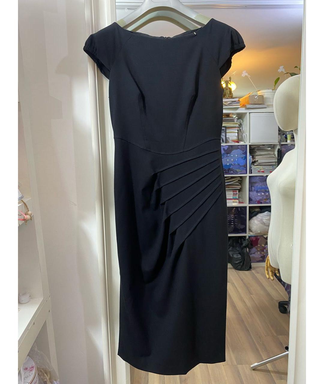 SPORTMAX Черное шерстяное повседневное платье, фото 5