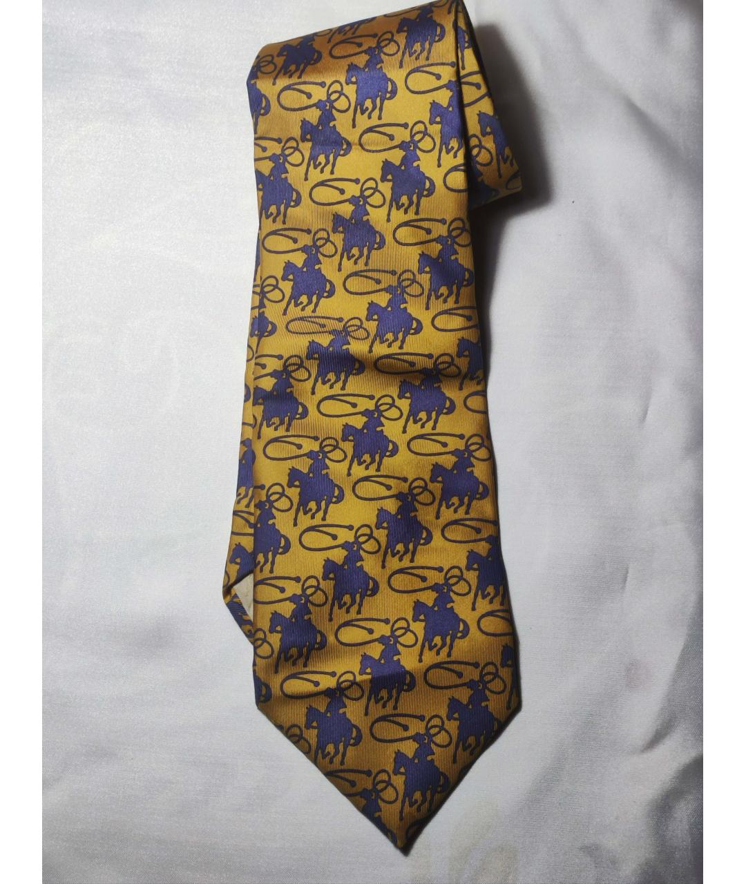 GUCCI Желтый шелковый галстук, фото 5