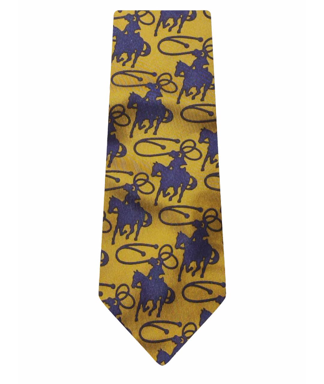 GUCCI Желтый шелковый галстук, фото 1