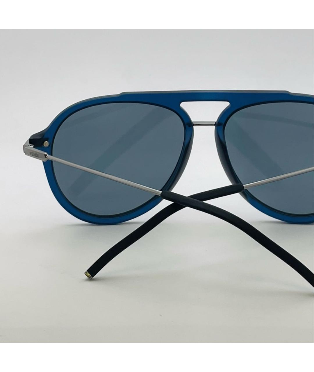 FENDI Темно-синие пластиковые солнцезащитные очки, фото 5