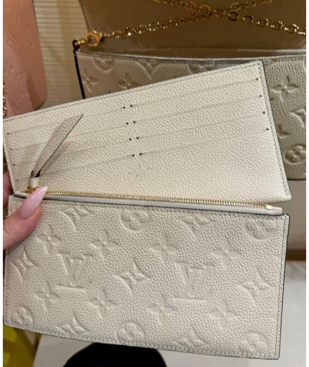 LOUIS VUITTON Бежевая кожаная сумка через плечо, фото 2