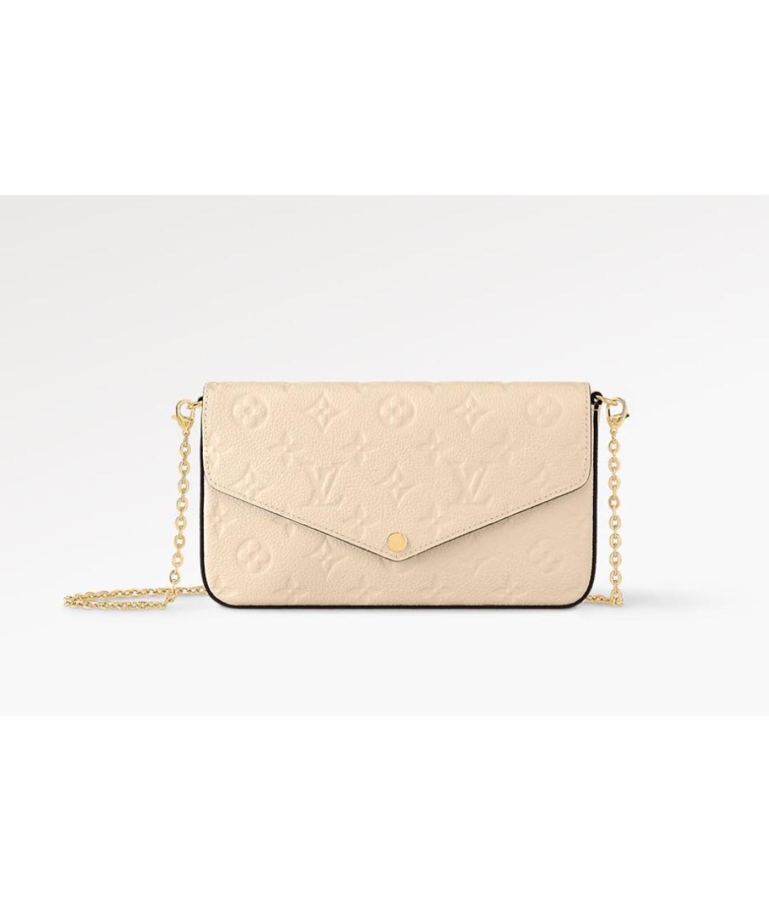 LOUIS VUITTON Бежевая кожаная сумка через плечо, фото 6