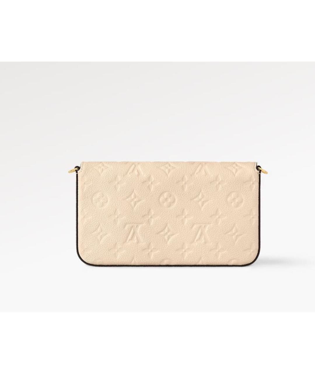 LOUIS VUITTON Бежевая кожаная сумка через плечо, фото 4
