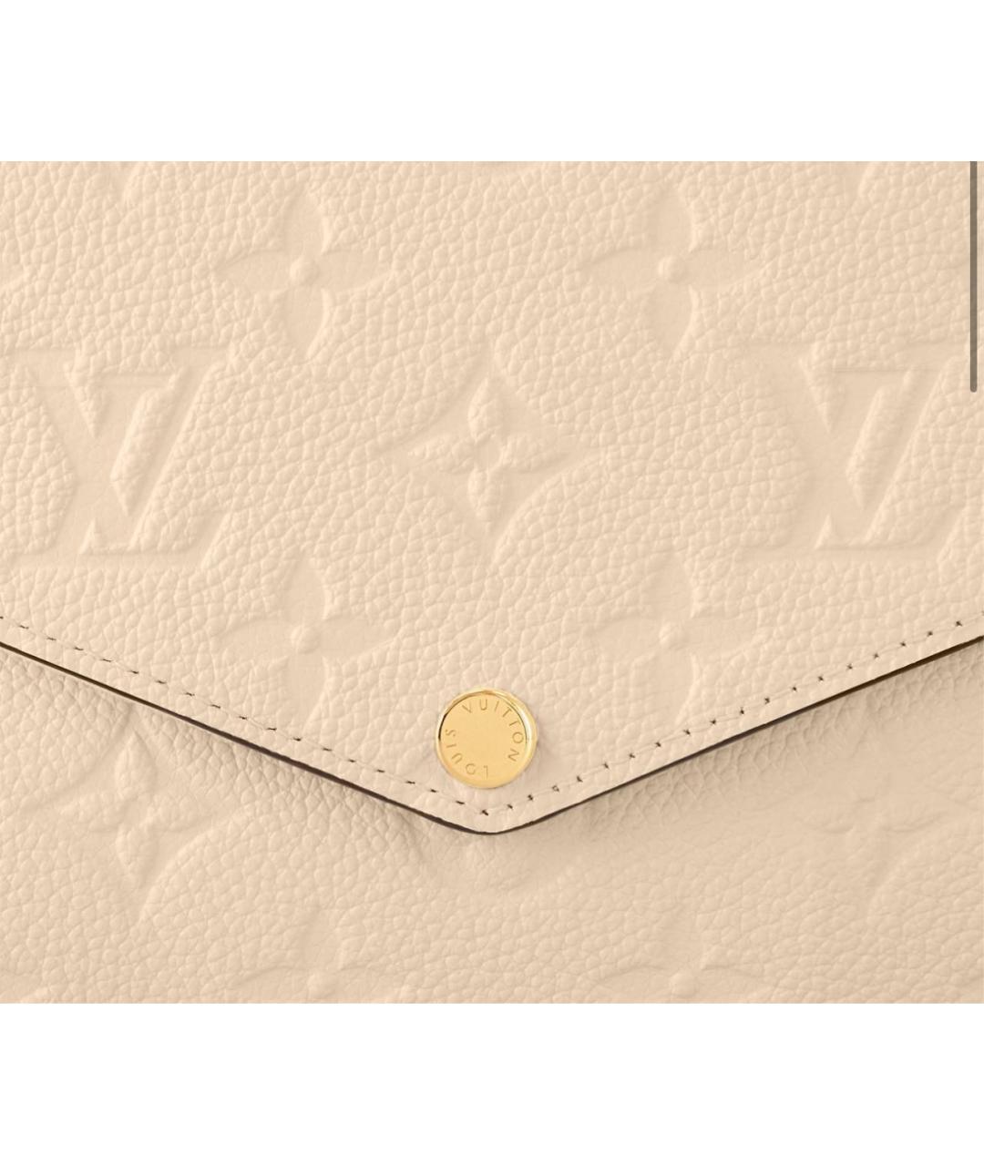 LOUIS VUITTON Бежевая кожаная сумка через плечо, фото 5