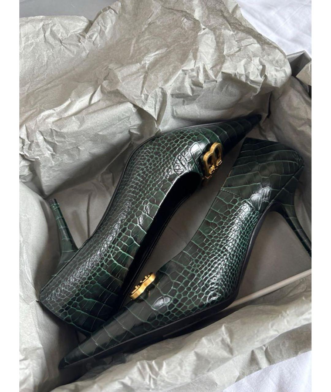 BALENCIAGA Зеленые кожаные туфли, фото 3