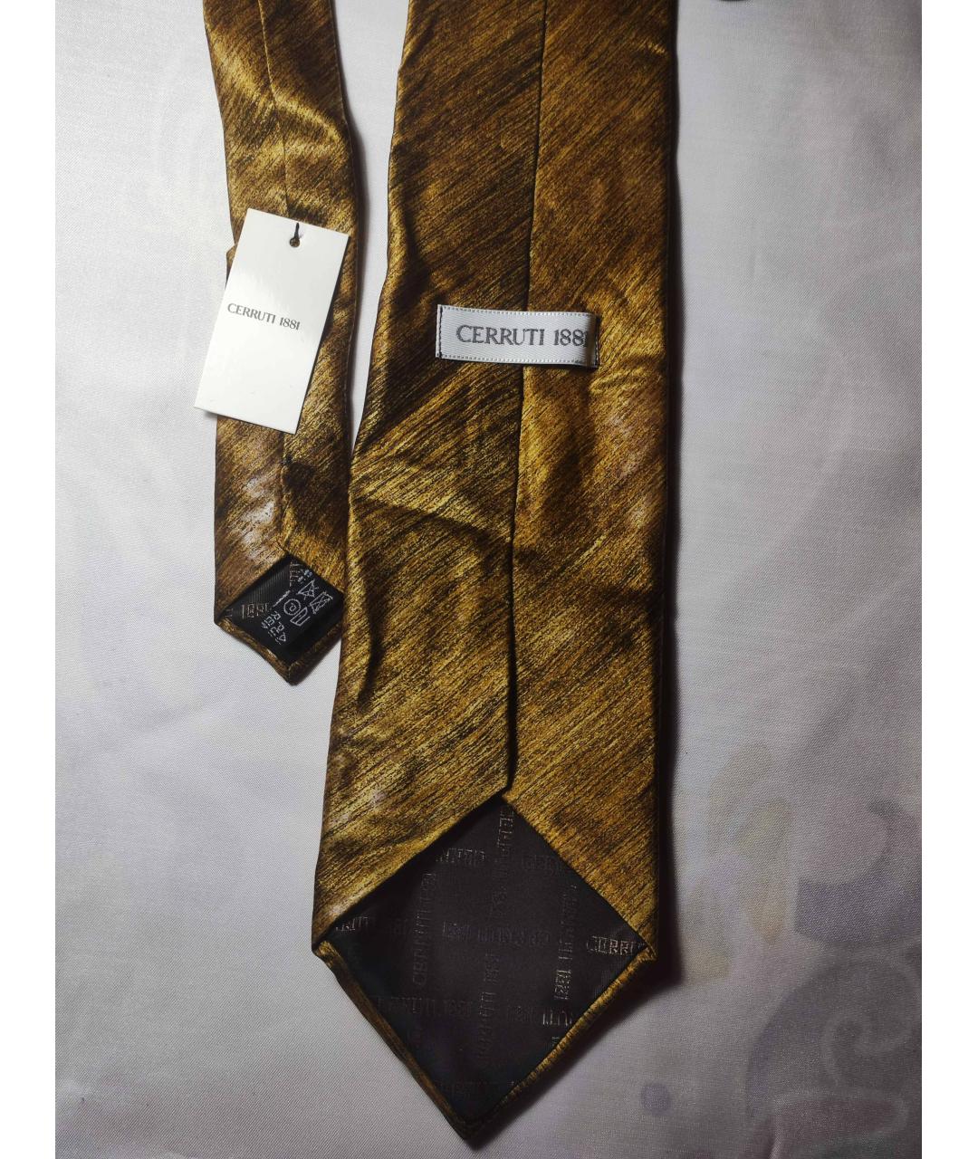 CERRUTI 1881 Золотой шелковый галстук, фото 3